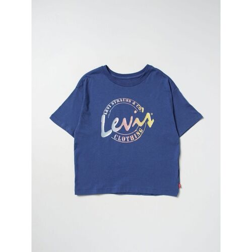 textil Niña Tops y Camisetas Levi's 4EH190 MEET ANG GREET SCRIPT-U69 TRUE NAVY Azul