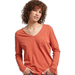 textil Mujer Camisetas manga corta Superdry T-shirt col V et manches longues femme Naranja