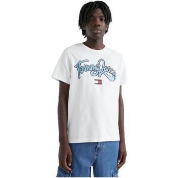 textil Hombre Camisetas manga corta Tommy Jeans DM0DM16403YBR Blanco