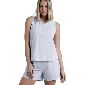 textil Mujer Pijama Admas Pantalones cortos de pijama Camiseta tirantes Romantic Grey Gris