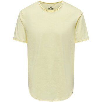 textil Hombre Camisetas manga corta Only&sons ONSBENNE LONGY SS TEE NF 7822 NOOS - Hombres Amarillo