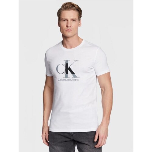 textil Hombre Camisetas manga corta Calvin Klein Jeans CAMISETA DISRUPTED  HOMBRE Blanco