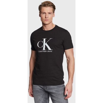 textil Hombre Camisetas manga corta Calvin Klein Jeans CAMISETA DISRUPTED  HOMBRE Negro