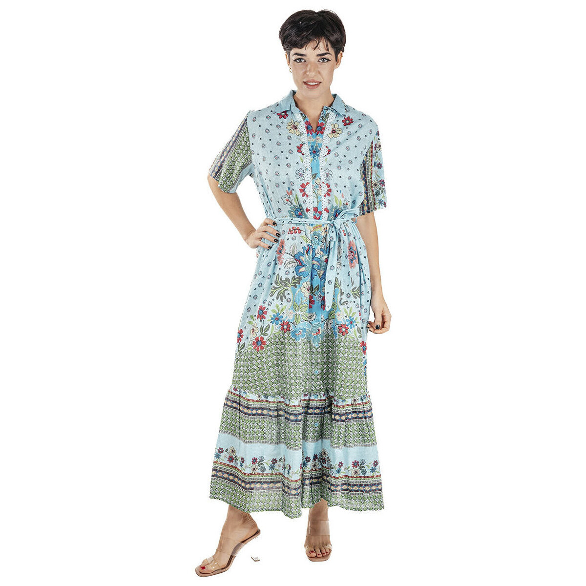 textil Mujer Vestidos largos Isla Bonita By Sigris Vestido Largo Midi Verde
