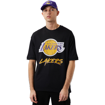 textil Hombre Camisetas manga corta New-Era NBA Los Angeles Lakers Script Mesh Tee Negro