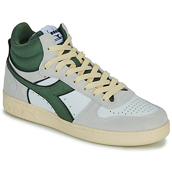 Zapatos Zapatillas altas Diadora MAGIC BASKET DEMI CUT SUEDE LEATHER Blanco / Verde
