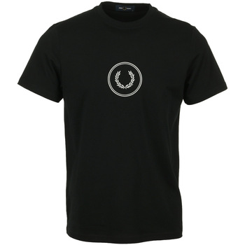 textil Hombre Camisetas manga corta Fred Perry Circle Branding T-Shirt Negro