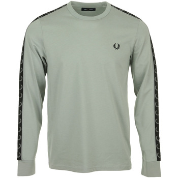 textil Hombre Camisetas manga corta Fred Perry Long Sleeve Laured Taped Tee Gris
