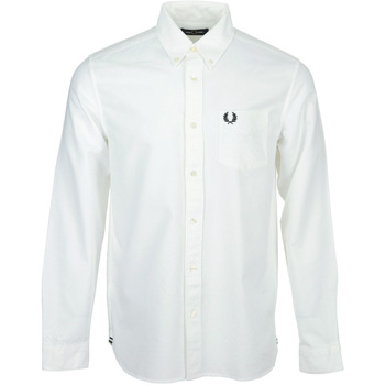 textil Hombre Camisas manga larga Fred Perry Oxford Shirt Blanco