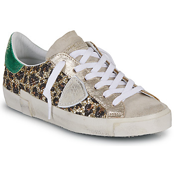 Zapatos Mujer Zapatillas bajas Philippe Model PRSX LOW WOMAN Leopardo / Verde / Beige