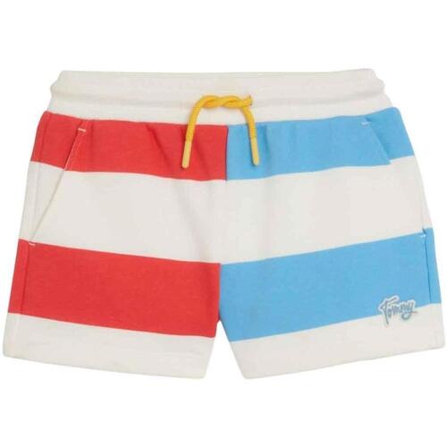 textil Niña Shorts / Bermudas Tommy Hilfiger TOMMY BOLD STRIPE SHORT Blanco