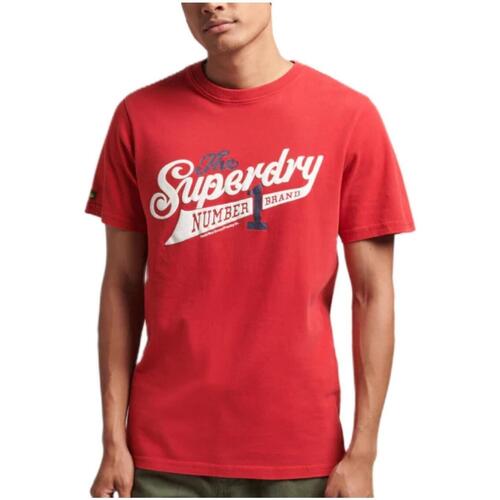 textil Hombre Camisetas manga corta Superdry M1011474A NSR Rojo