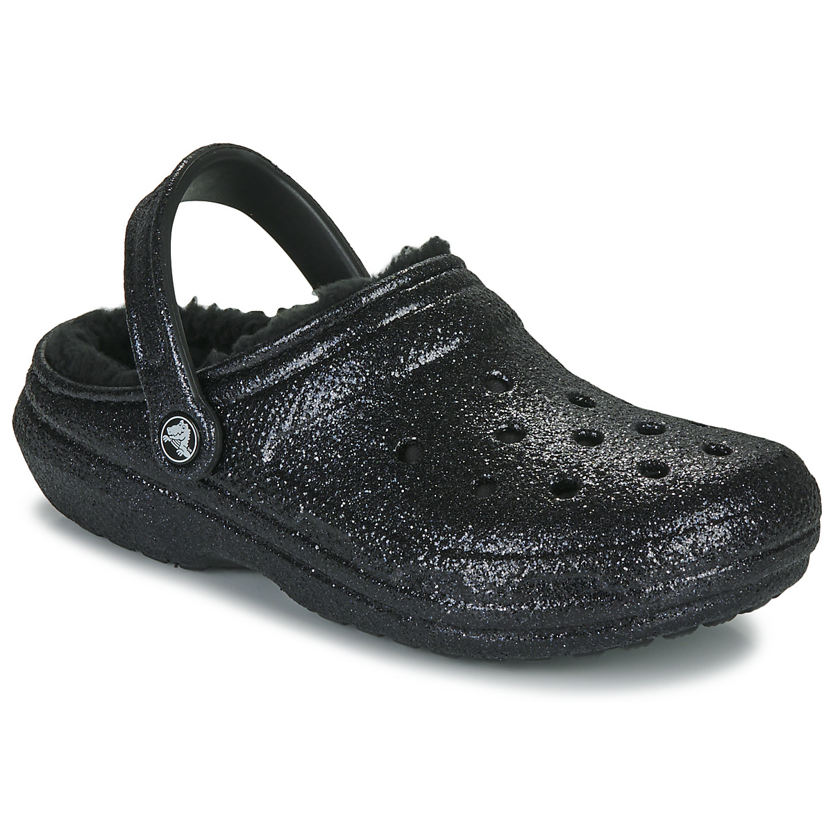 Zapatos Mujer Zuecos (Clogs) Crocs Classic Glitter Lined Clog Negro