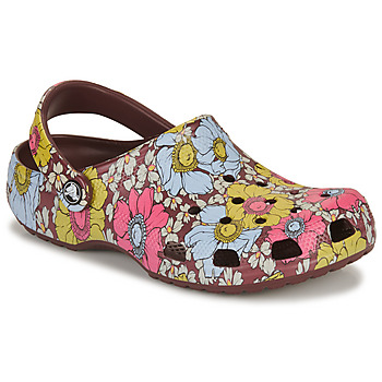 Zapatos Mujer Zuecos (Clogs) Crocs Classic Retro Floral Clog Burdeo / Blanco