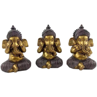 Casa Figuras decorativas Signes Grimalt Figura Ganesha 3 Unidades Oro