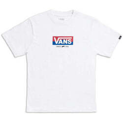 textil Niño Tops y Camisetas Vans T-Shirt  BY EASY LOGO SS BOYS WHITE Blanco