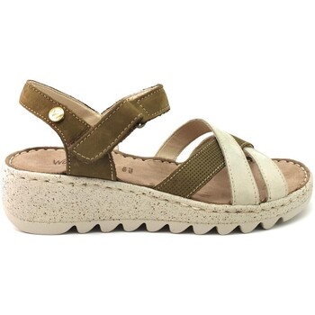 Zapatos Mujer Sandalias Walk & Fly SANDALIA WALK & FLY 9371-30032 PIEL KAKI-BEIG Verde