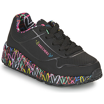 Zapatos Niña Zapatillas bajas Skechers UNO LITE Negro / Multicolor