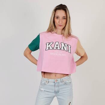 textil Mujer Camisas Karl Kani SERIF CROP Rosa