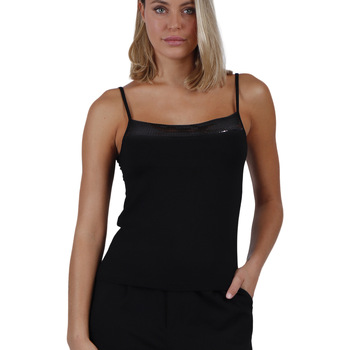 textil Mujer Tops / Blusas Admas Camiseta de tirantes Escote Lentejuelas Negro