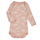 textil Niña Pijama Petit Bateau BODY US ML CLOUDY PACK X3 Rosa / Blanco