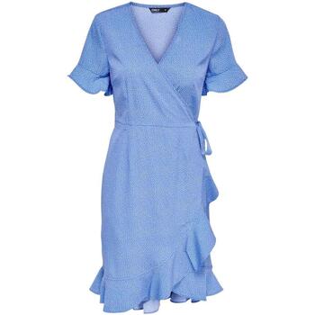 textil Mujer Vestidos Only ONLOLIVIA S/S WRAP DRESS WVN NOOS Azul