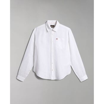textil Hombre Camisas manga larga Napapijri G-CRETON NP0A4H1C-002 BRIGHT WHITE Blanco
