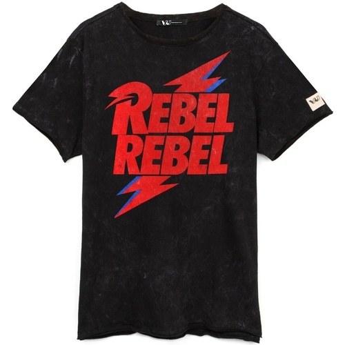textil Camisetas manga larga David Bowie Rebel Rebel Negro