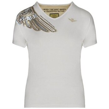 textil Mujer Camisetas manga corta Aeronautica Militare TS2110DJ60173009 Blanco, Dorado