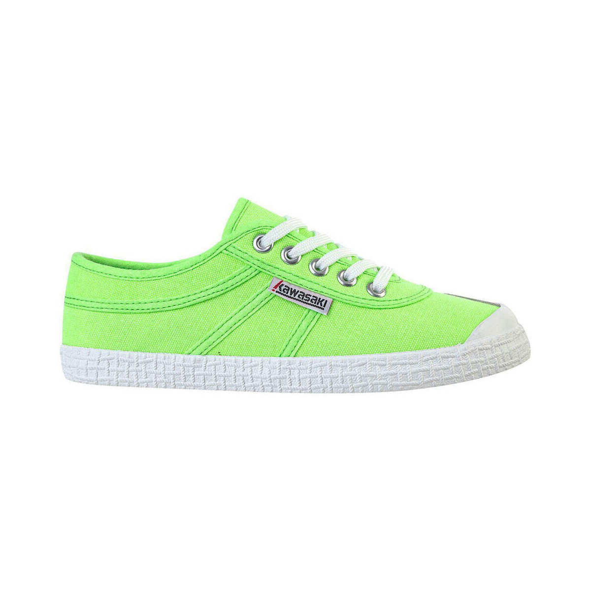 Zapatos Hombre Deportivas Moda Kawasaki Original Neon Canvas Shoe K202428 3002 Green Gecko Verde