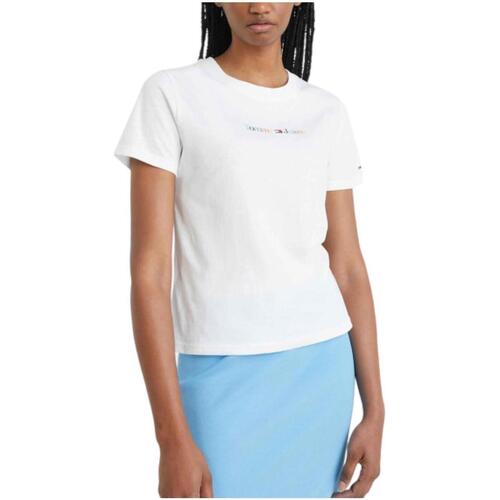 textil Mujer Camisetas manga corta Tommy Hilfiger DW0DW15447 YBR Blanco