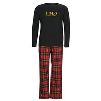 textil Hombre Pijama Polo Ralph Lauren L/S PJ SLEEP SET Negro / Rojo