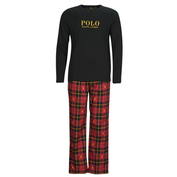 textil Hombre Pijama Polo Ralph Lauren L/S PJ SLEEP SET Negro / Rojo