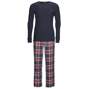 textil Hombre Pijama Polo Ralph Lauren L/S PJ SLEEP SET Azul / Rojo