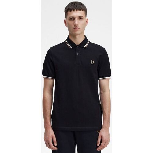 textil Hombre Polos manga corta Fred Perry POLO TWIN TIPPED  HOMBRE Negro