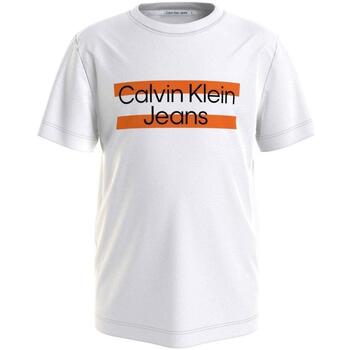 textil Niño Camisetas manga corta Calvin Klein Jeans IB0IB01647 YAF Blanco