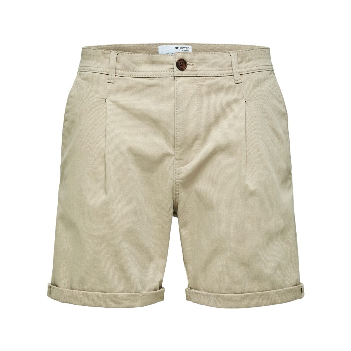 textil Hombre Shorts / Bermudas Selected Noos Comfort-Gabriel - Pure Cashmere Beige