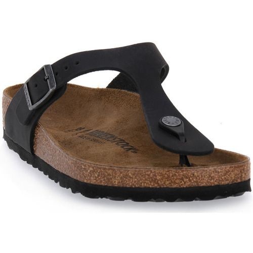 Zapatos Mujer Chanclas Birkenstock GIZEH BLACK OILED CALZ N Negro