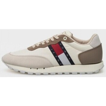 Zapatos Hombre Zapatillas bajas Tommy Hilfiger TOMMY JEANS LEATHER RUNNER Beige
