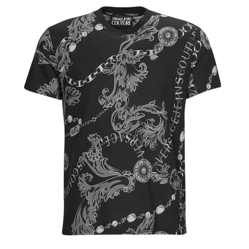 textil Hombre Camisetas manga corta Versace Jeans Couture GAH6S0 Negro / Blanco / Estampado / Barroco
