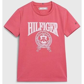 textil Niña Tops y Camisetas Tommy Hilfiger KG0KG07081-X14 WHASHED CRISON Rosa