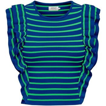 textil Mujer Camisetas sin mangas Only 15291126 SANDY-SURF THE WEB Azul