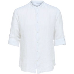 textil Hombre Camisas manga larga Selected Regkylian-Linen - Bright White Blanco