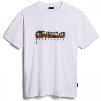 textil Tops y Camisetas Napapijri S-PAJAS SS NP0A4H27-002 BRIGHT WHITE Blanco