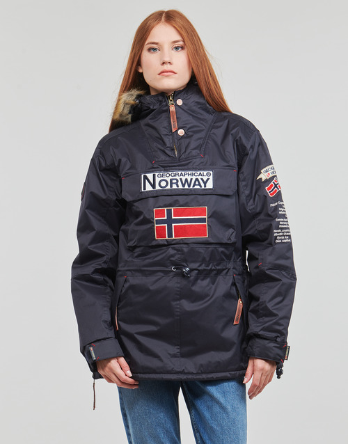 Parka mujer blanco cuello con capucha con cremallera Geographical Norway