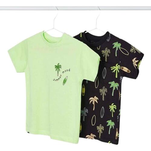 textil Niño Tops y Camisetas Mayoral Set 2 camisetas m/c print Verde