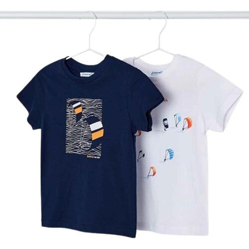 textil Niño Tops y Camisetas Mayoral Set 2 camisetas m/c lisas Azul