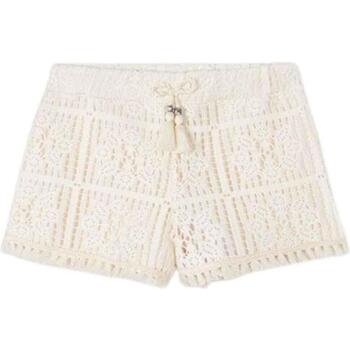textil Niña Shorts / Bermudas Mayoral Pantalon corto punto crochet Beige
