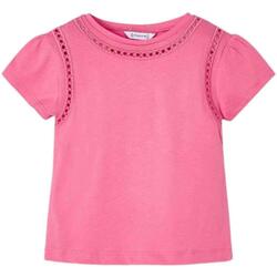 textil Niña Tops y Camisetas Mayoral Camiseta m/c bordado calado Rosa