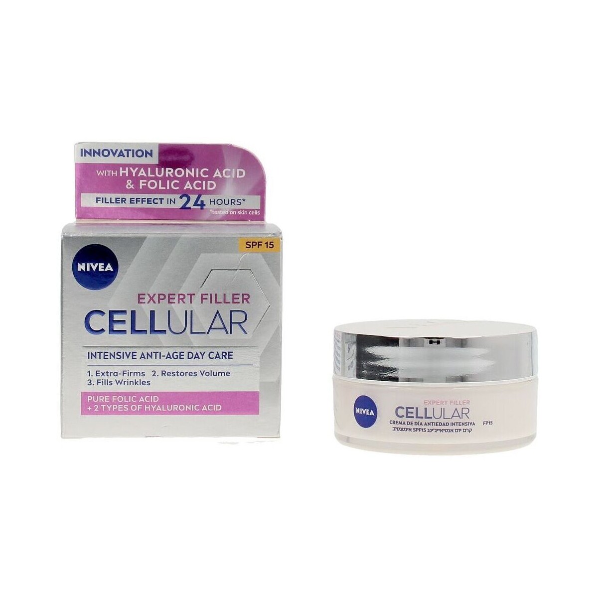 Belleza Antiedad & antiarrugas Nivea Cellular Filler Hialurónico & Fólico Crema Día Spf15 